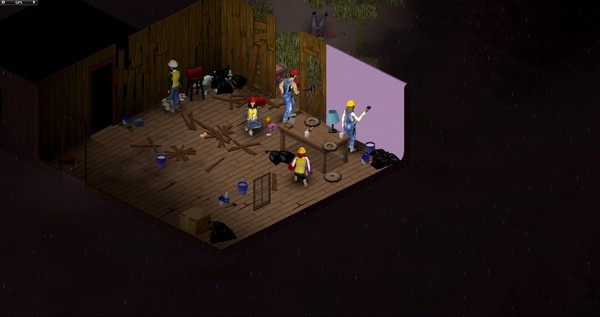 Project Zomboid Screenshot: Building with friends.