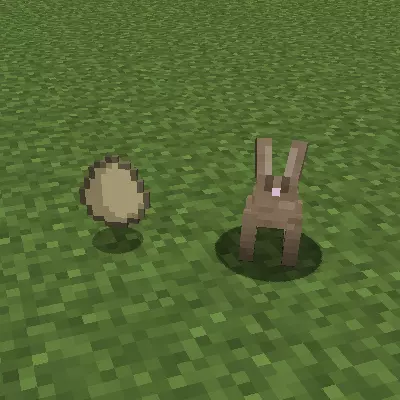 Minecraft Screenshot: Egg and Bunny